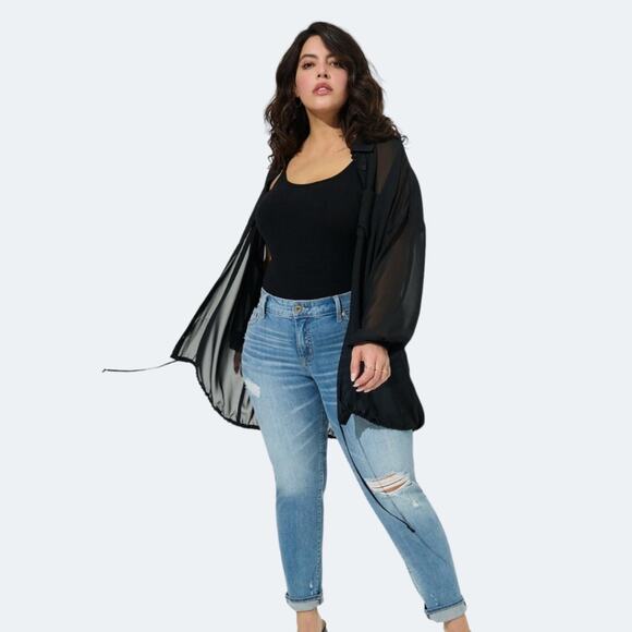 Torrid Chiffon Shirt Kimono (2/2X) - Picture 2 of 13